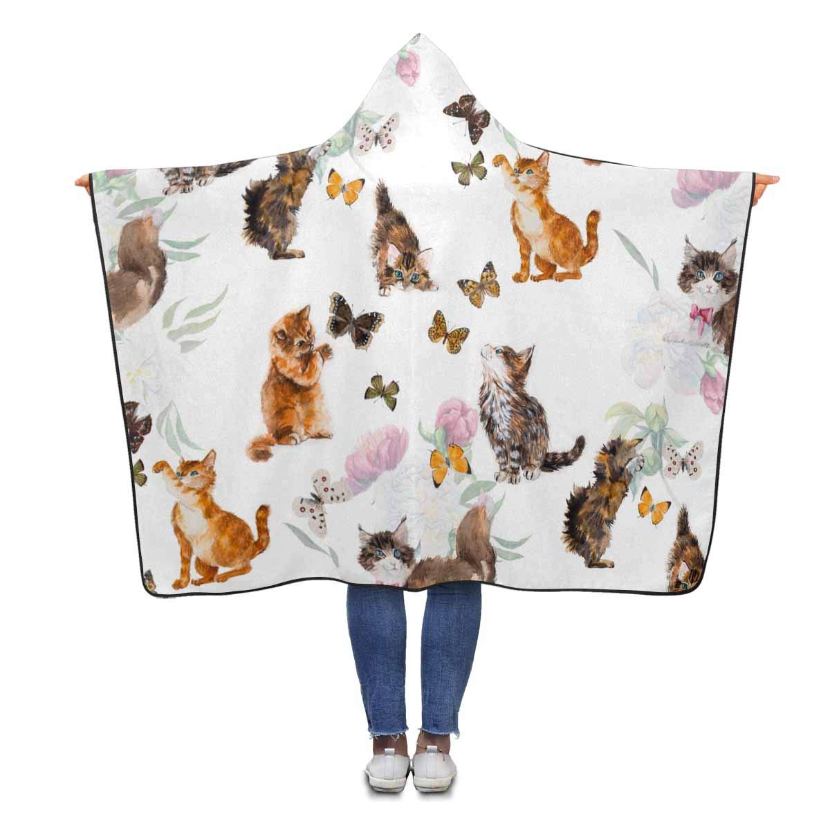 INTERESTPRINT Cute Colorful Dog Throw Blanket 60 x 50 inches Soft Warm Micro Fleece Blankets with Hood 